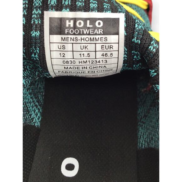 Holo Maverick Eco Knit Sneakers Green Yellow Red Size 12 Men’s Sustainable - Picture 8 of 9